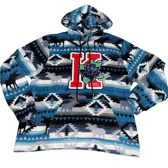 Blue and Gray “Kool Kiy” Patterned Men's Sweater - Picture 1 of 2